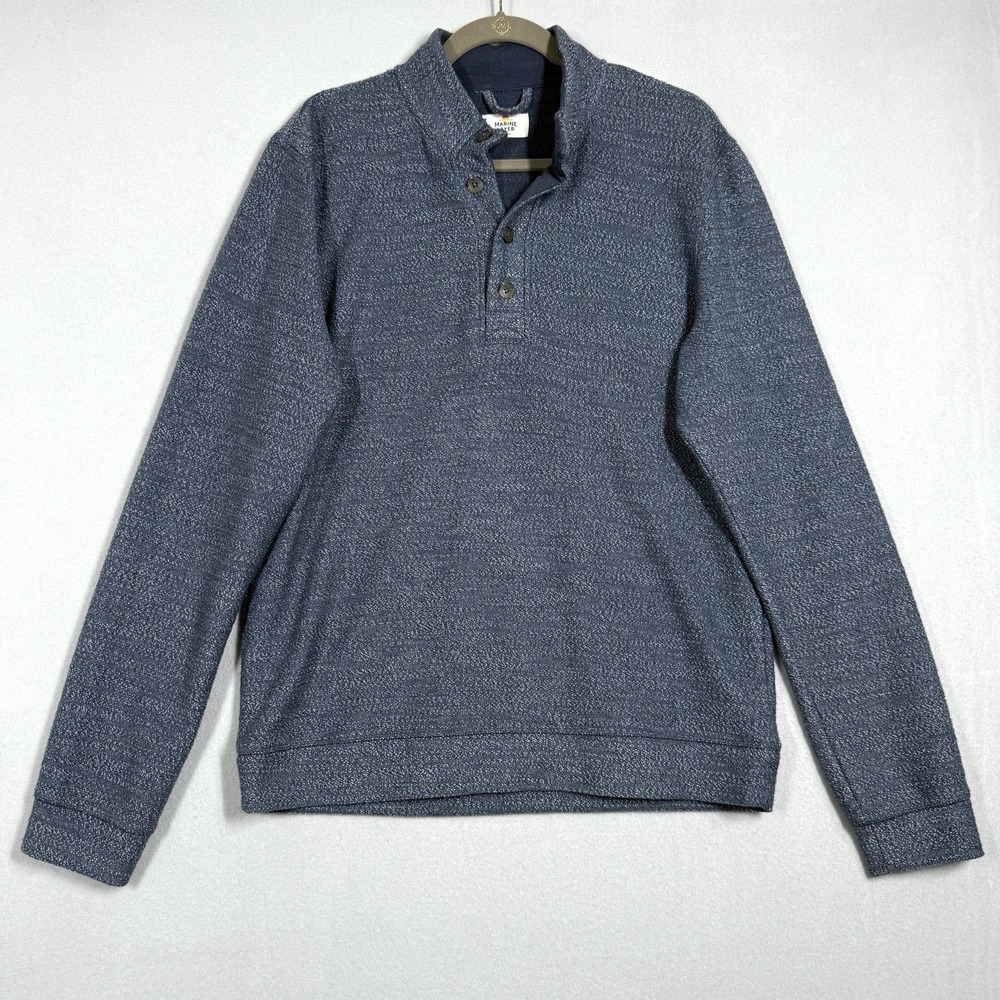 Marine Layer Sweater Mens Medium Henley Pullover Mock Neck Sweatshirt Fishmerman